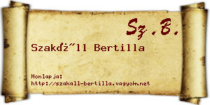 Szakáll Bertilla névjegykártya